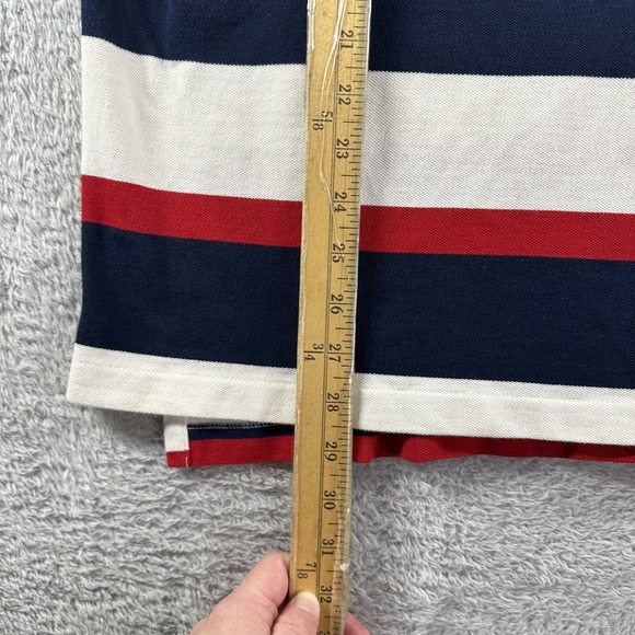 Vintage Ralph Lauren Polo Shirt Mens XL Chunky Stripe Blue USA Cotton Preppy 90s - Picture 4 of 11